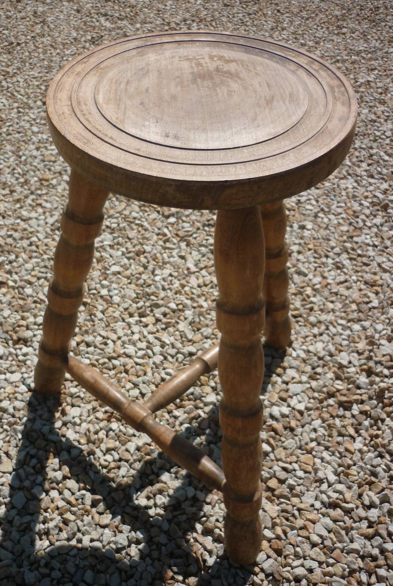 Vintage wooden tripod stool