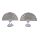 Paire de lampes de table postmodernes en verre de Murano irisé italien, années 1980