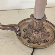Lampe de chevet  en bronze - bougeoir  à main