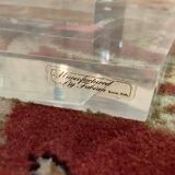 Glass and plexiglass coffee table signed