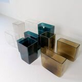 Midcentury Modern collection of ten "Ice" vases by Gullaskruf, Sweden, 1960s.