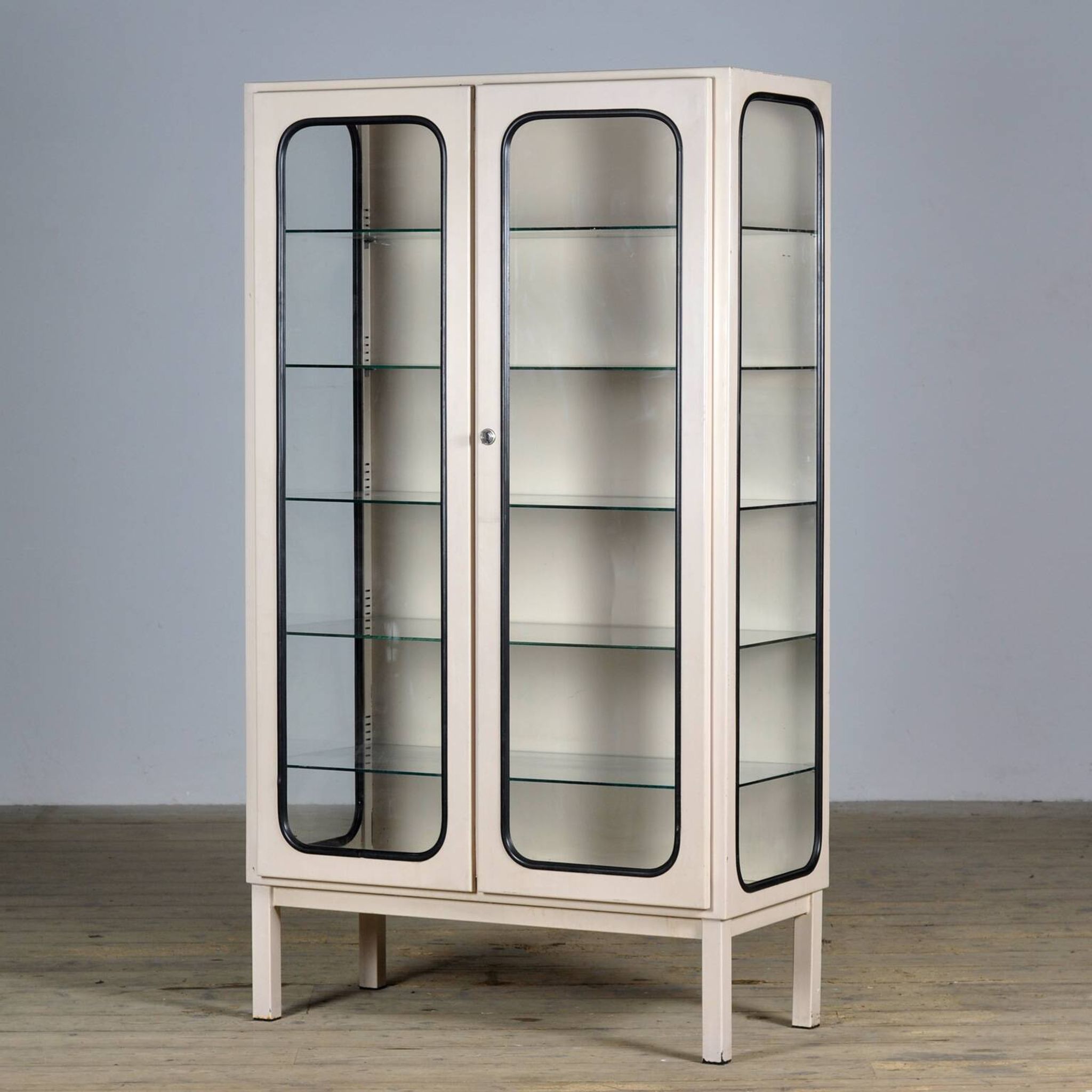 Vintage iron and glass medicine cabinet, 1970s