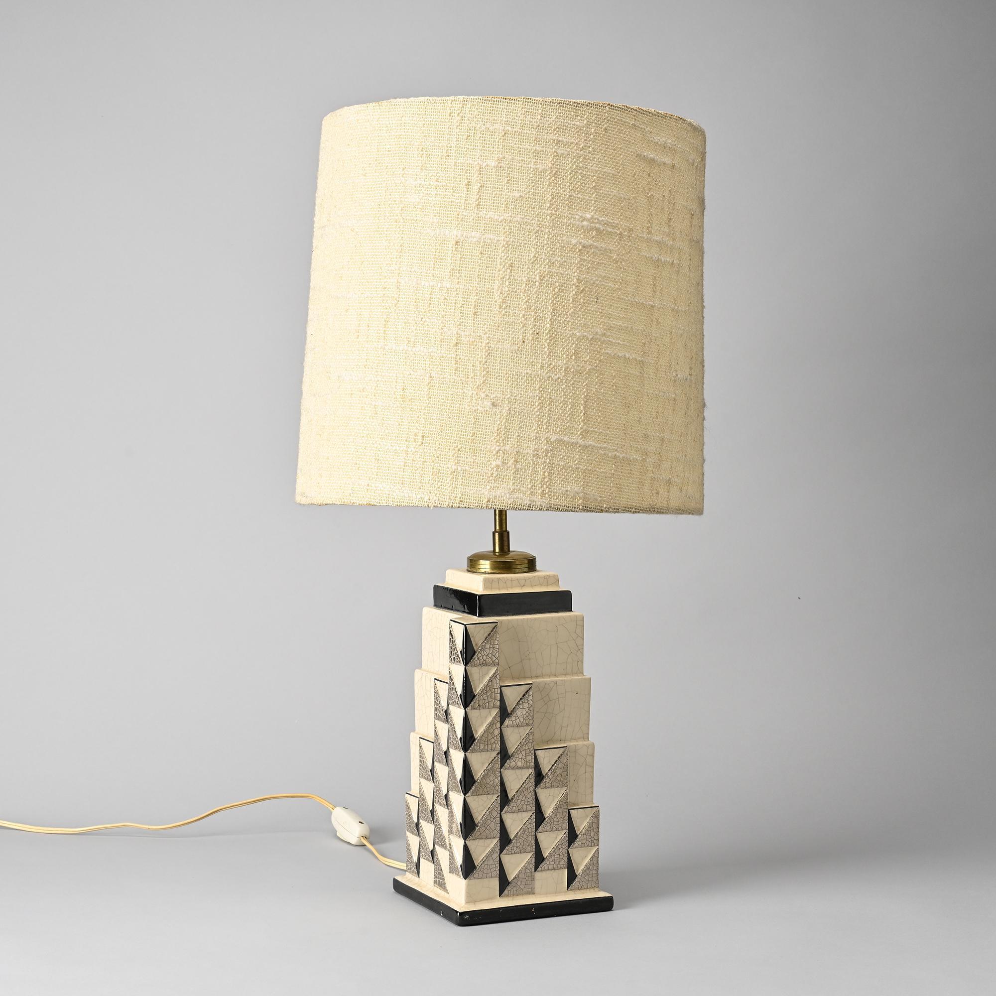 Ceramic lamp, Charles Harva, France, circa 1930