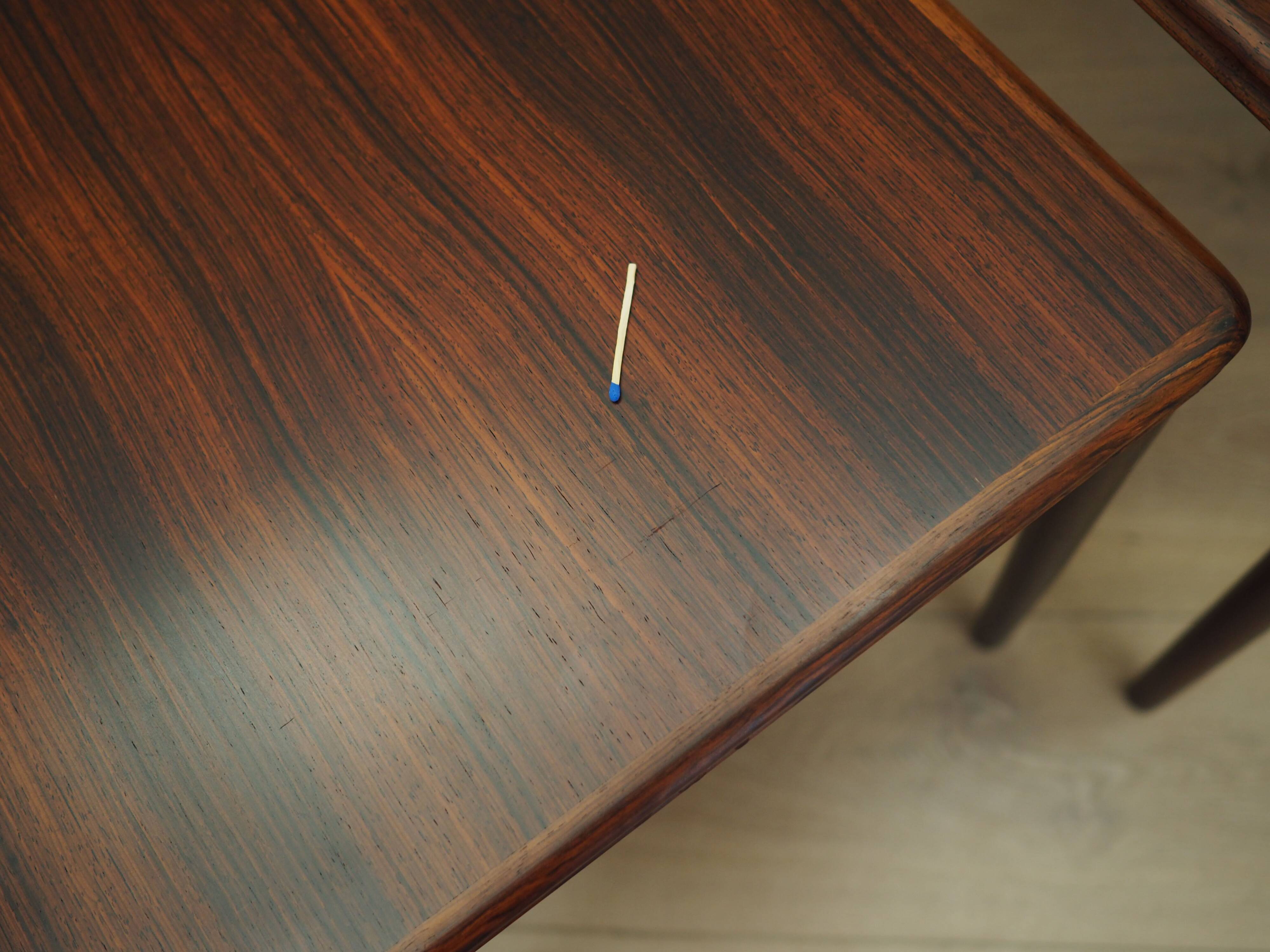 Set of three rosewood tables, Danish design, 1960s, production: Denmark