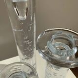 Set of three "Cool" glass candlesticks by Kosta Boda, Sweden, 1999