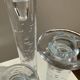 Set of three "Cool" glass candlesticks by Kosta Boda, Sweden, 1999