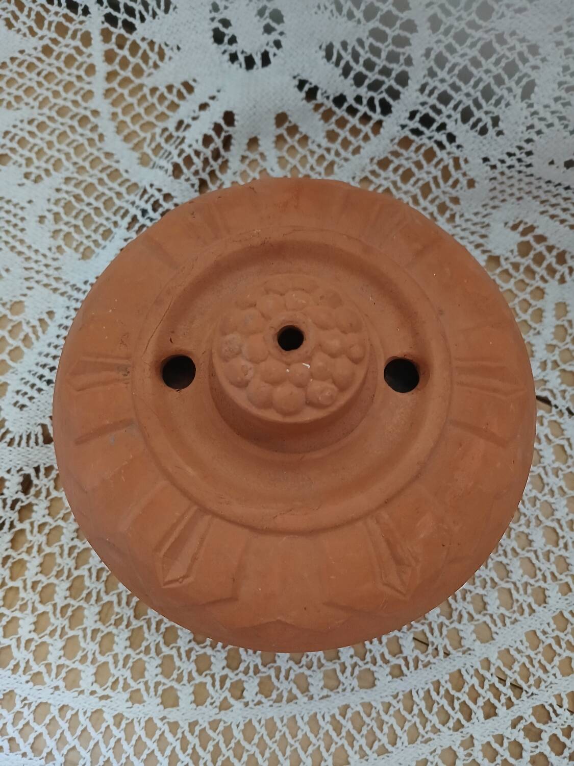 Terracotta butter dish with dome