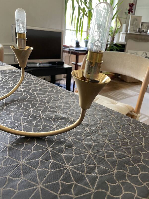 Lustre laiton et verre année 70