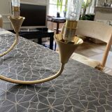 Brass and glass chandelier year 70