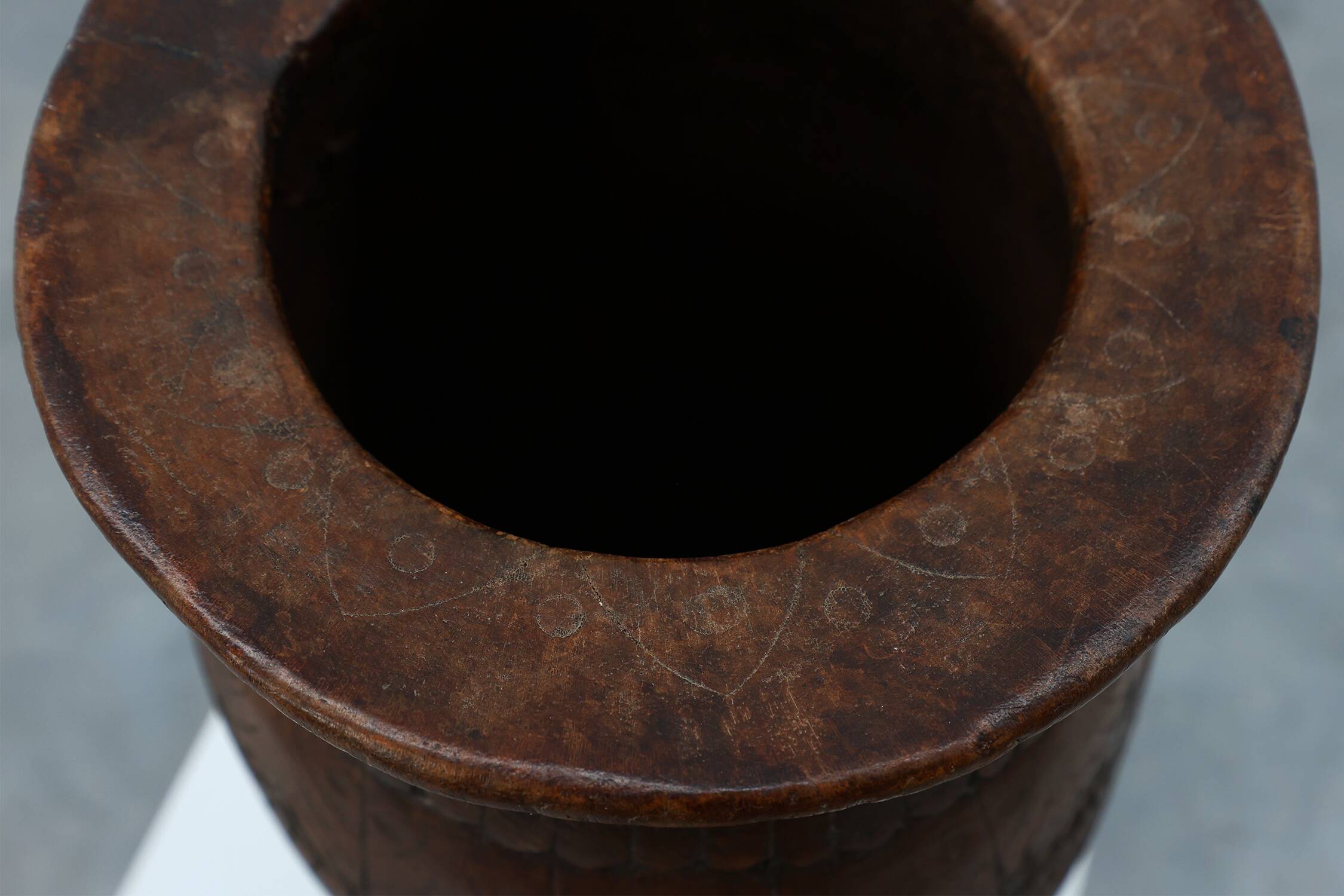 Rare Rustic wabi sabi style vase in solid wood, France 1800s