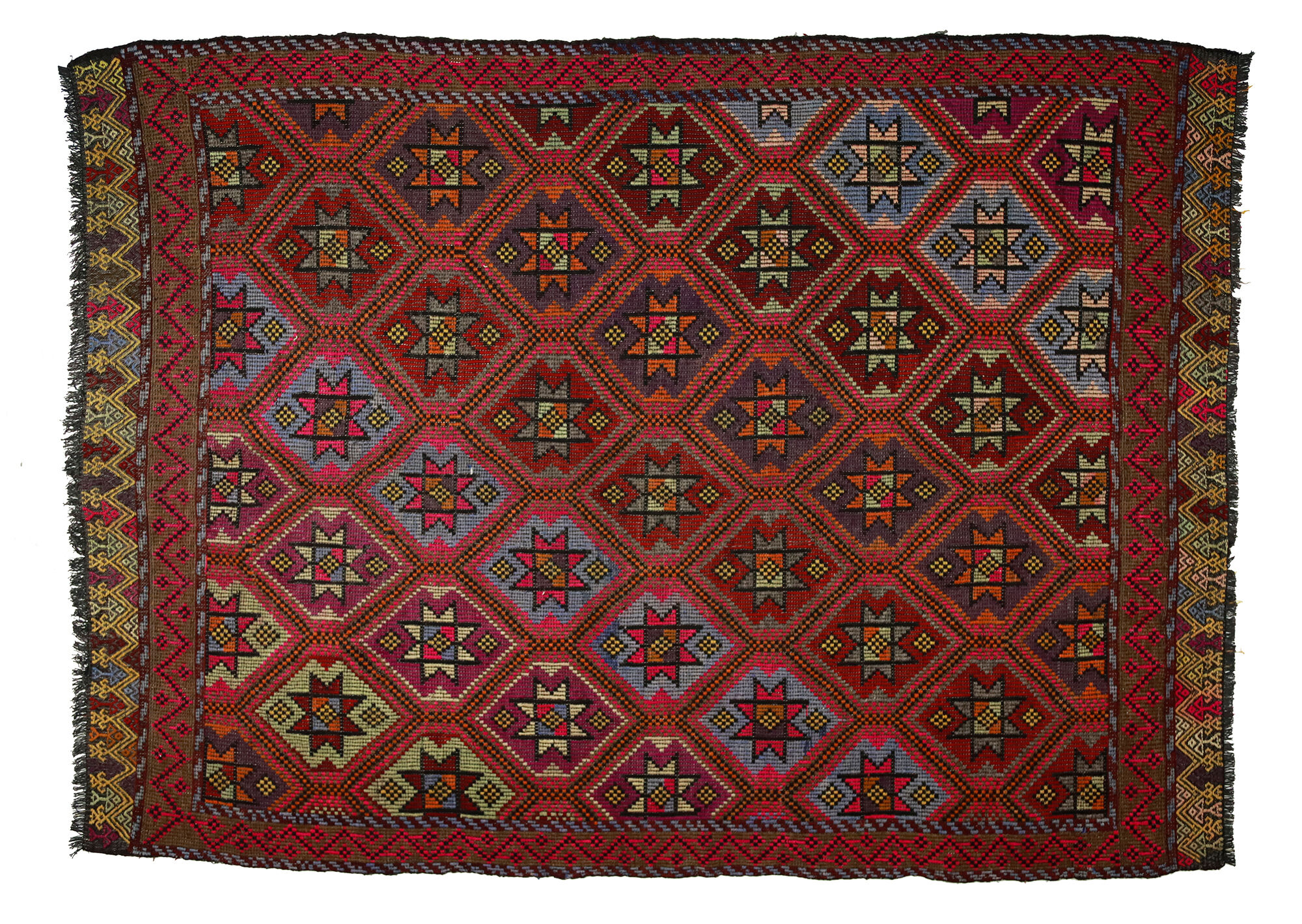 Anatolian handmade kilim rug 282 cm x 205 cm