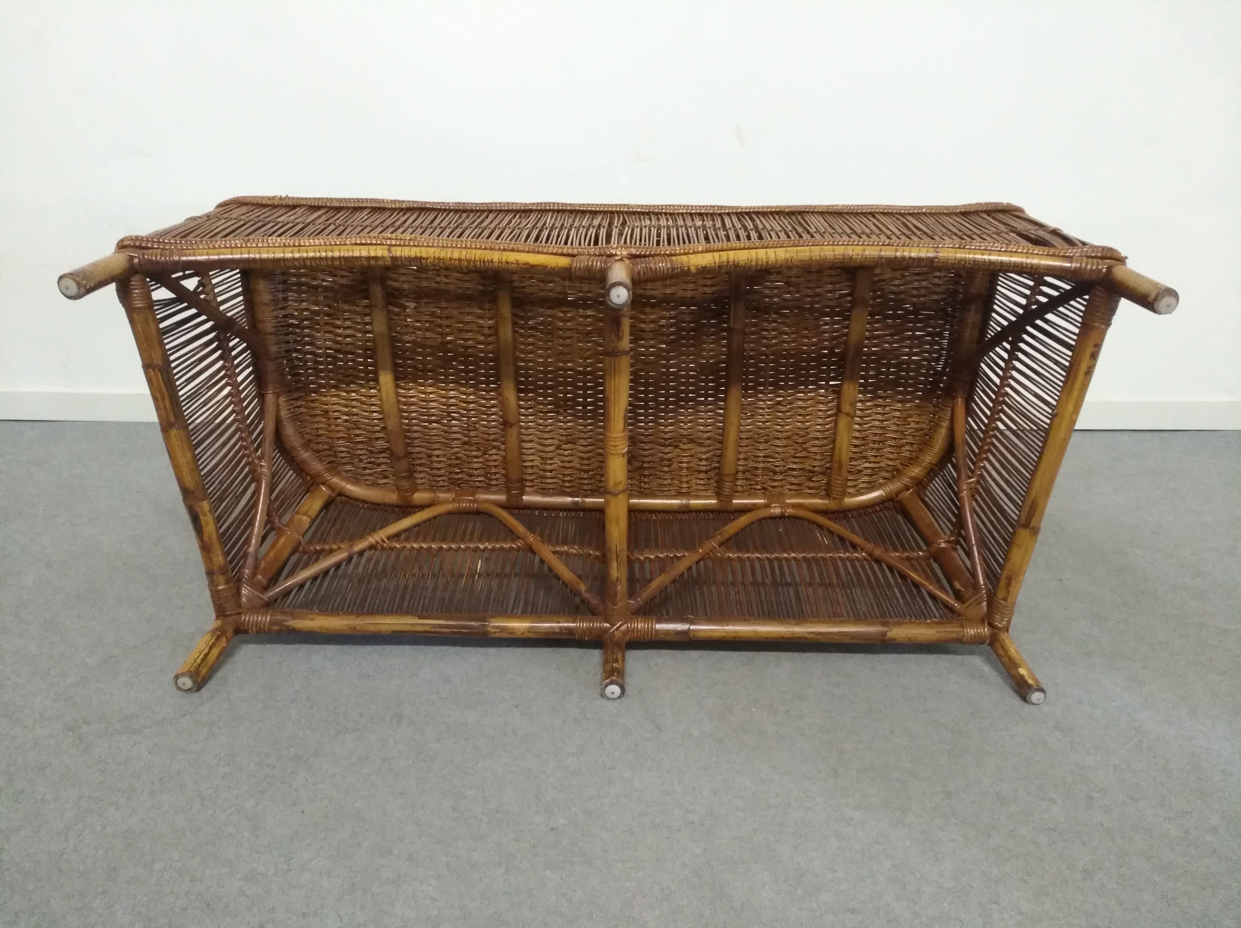 Bamboo and rattan lounge set