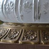 Ceiling light in brass and chiseled glass