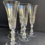 6 Saint Louis champagne flutes cut Lozère service stamped