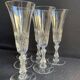 6 flûtes à champagne Saint Louis service Lozère taillé estampillées