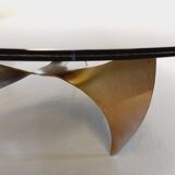 Vintage propeller coffee table Propeller by Knut Hesterberg in steel and smoked glass from the 60s