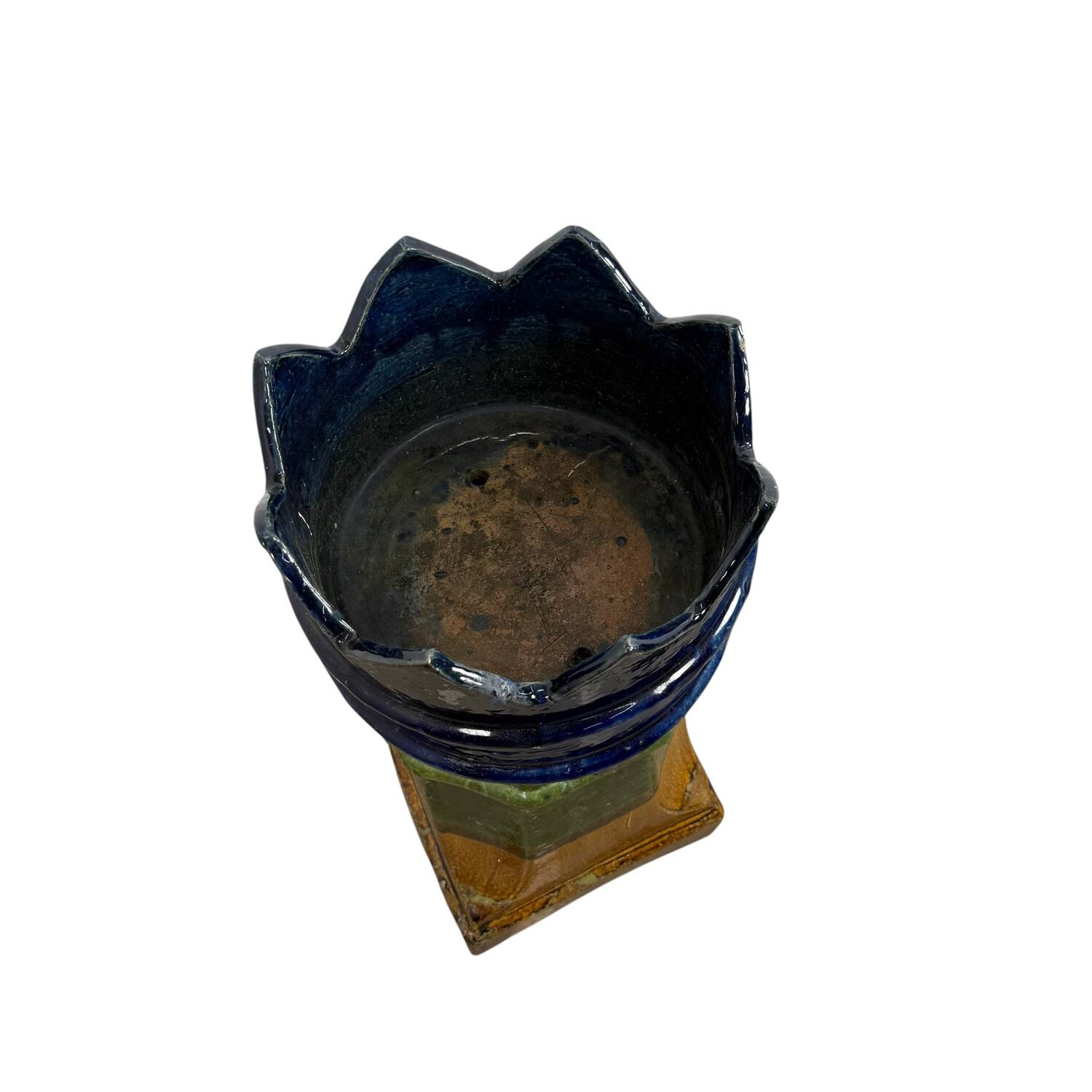 Antique French Glazed Ceramic Chimney Pot Planter