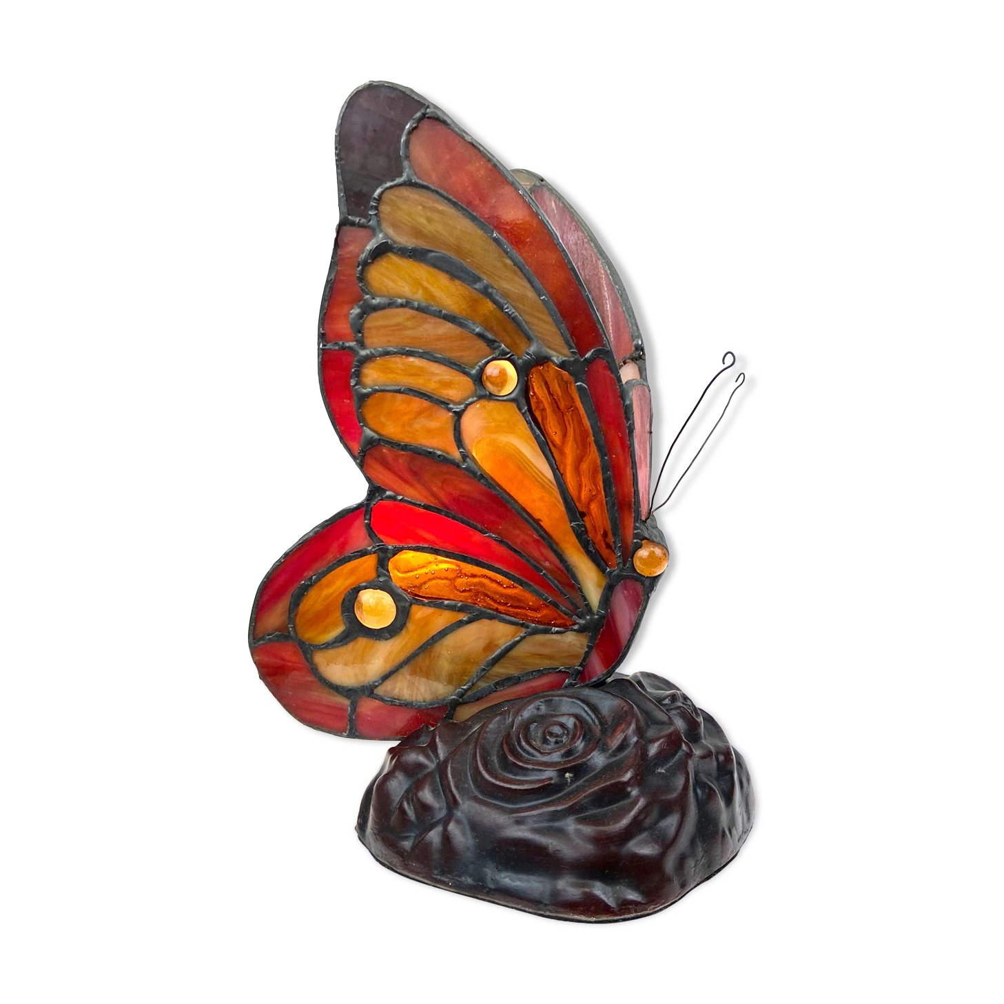 Stained glass butterfly lamp