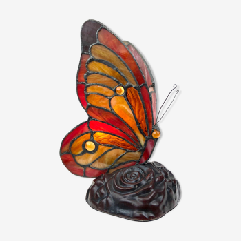 Stained glass butterfly lamp