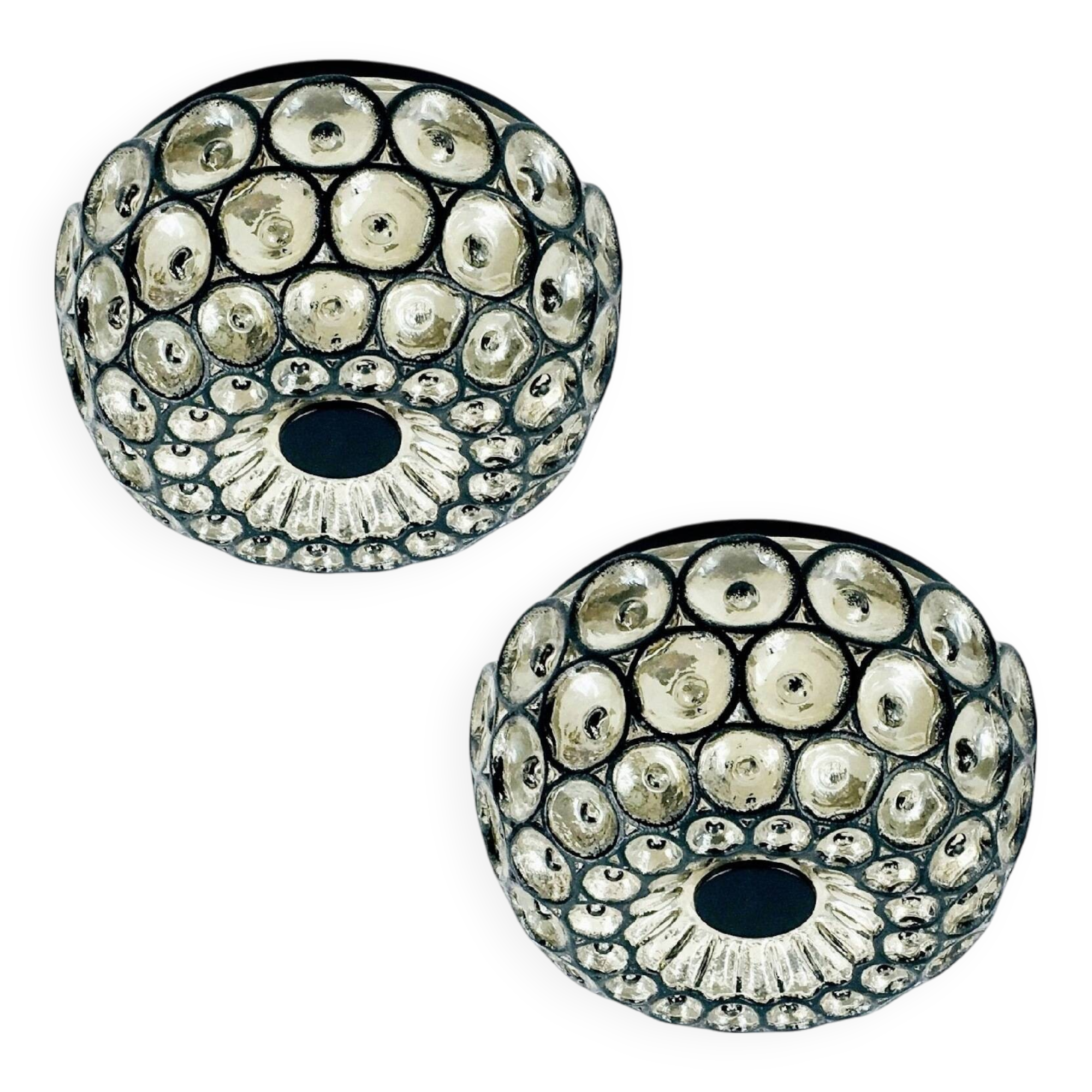 Mid-Century Glass Ceiling Lights or Wall Lamps from Limburg, Germany, 1960s