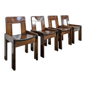 Série de 4 chaises en - pin massif