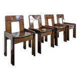 Set of 4 solid pine chairs by Silvio Coppola.