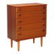 Vintage teak veneered chest of drawers, Northern Europe, 1960s.