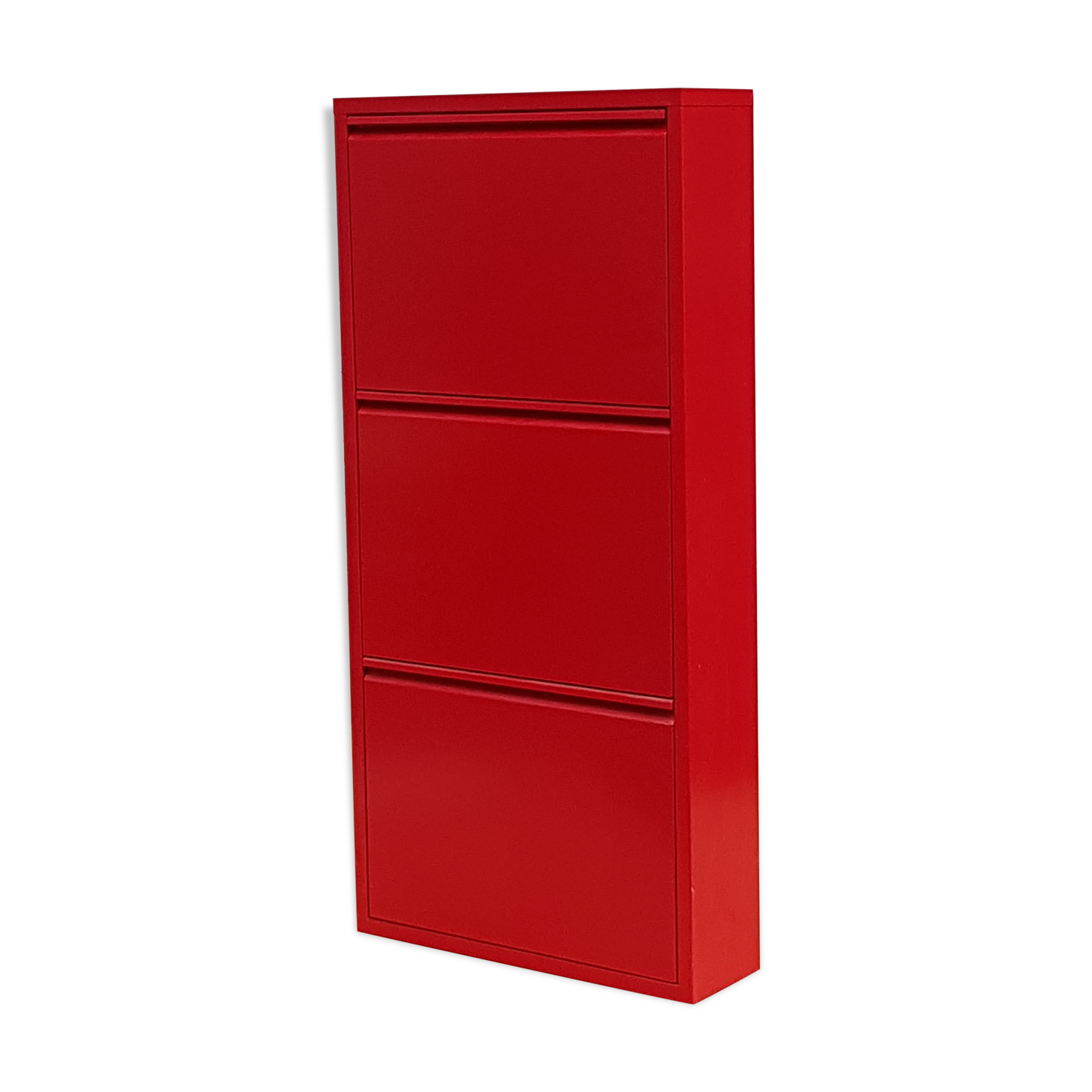 Red metal shoes storage cabinet