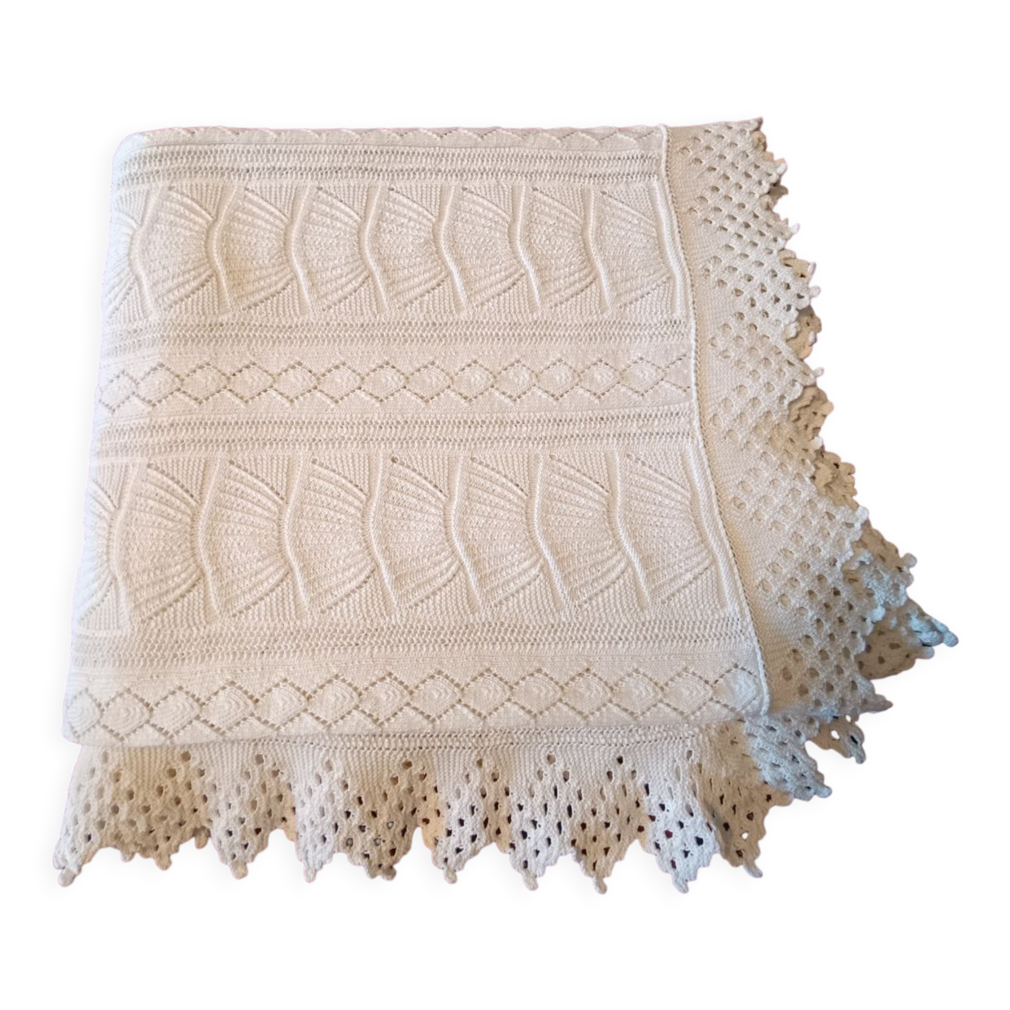 Cotton bedspread or crochet plaid