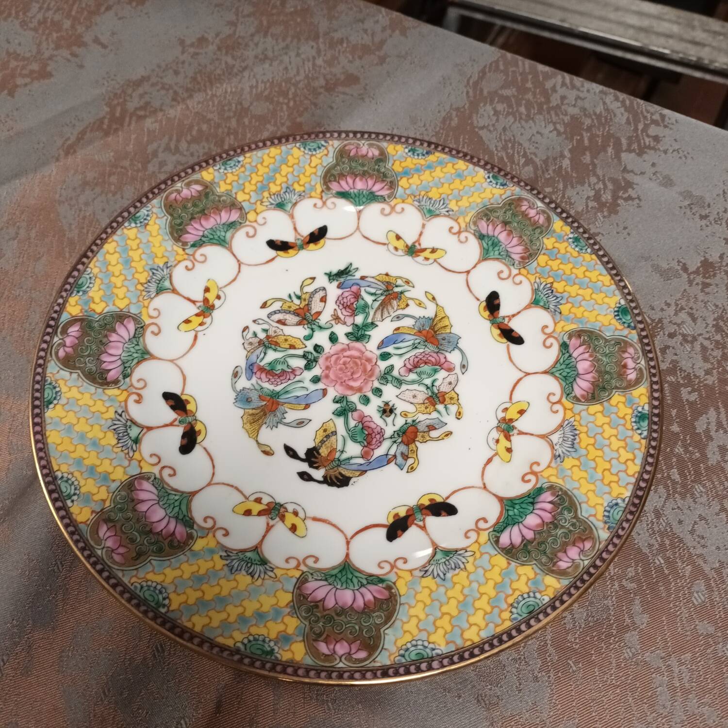 Asian butterfly decorative plate