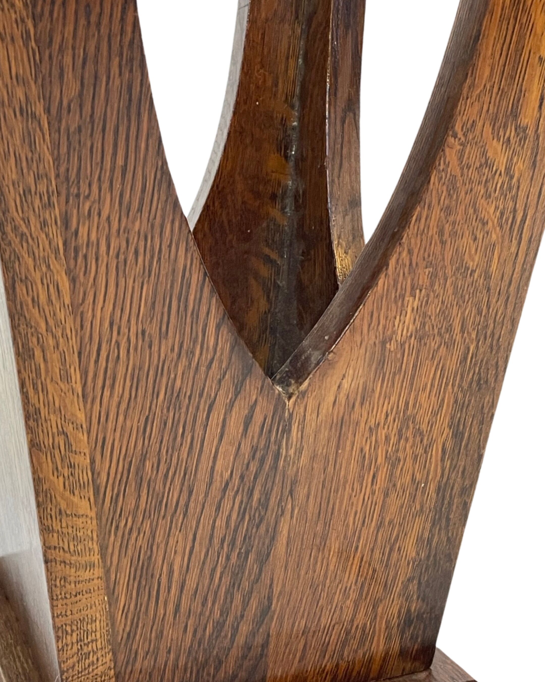 Brutalist design umbrella stand holder 60's wood
