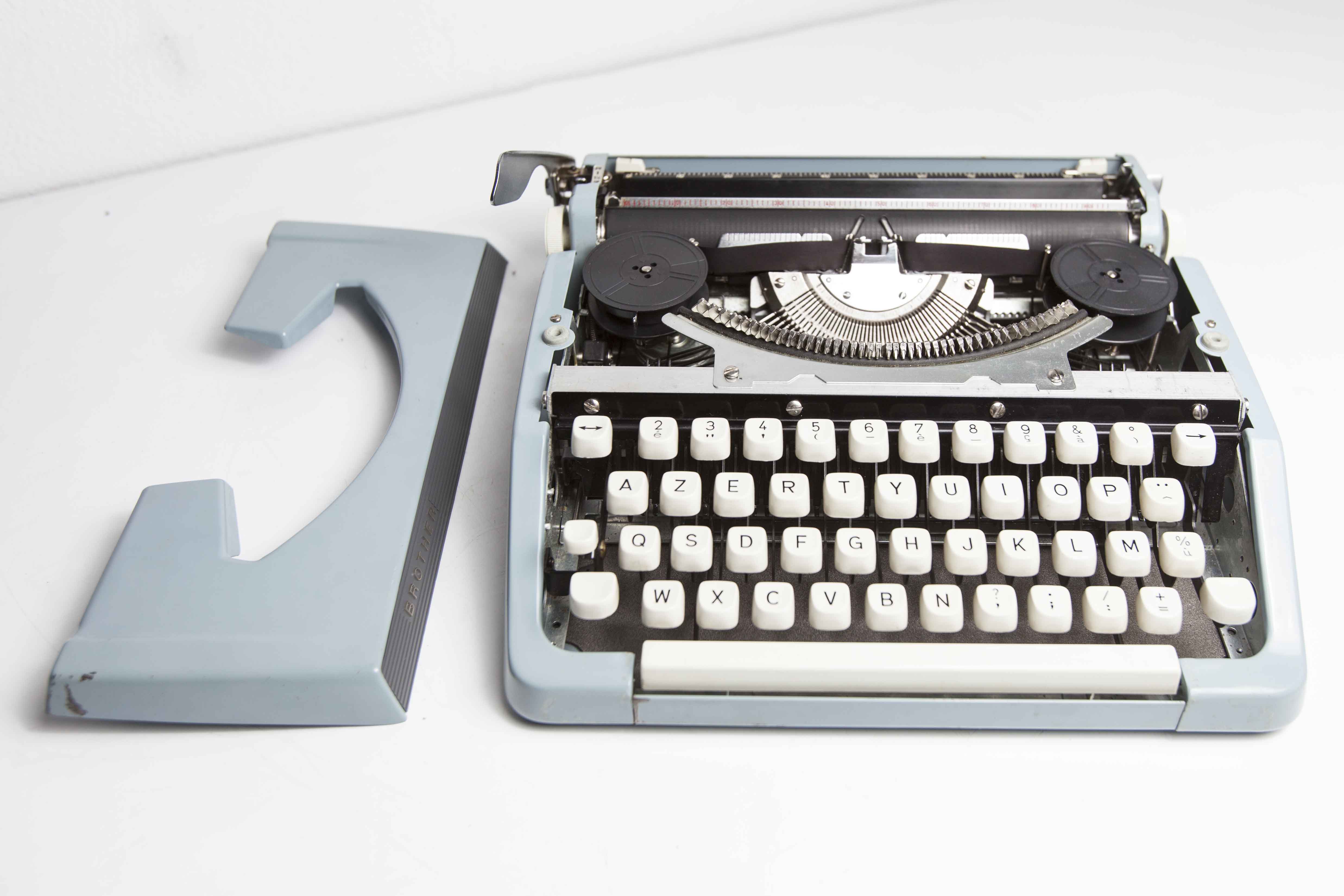 Sky Blue Brother Typewriter from 1980