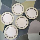 Lot n°2 of 5 Opaceline dessert plates from Salins