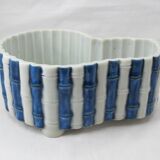 Old Chinese or Japanese blue and white porcelain planter from the late 19th or early 20th century