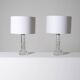Pair of crystal table lamps by Carl Fagerlund for Orrefors, 1970s