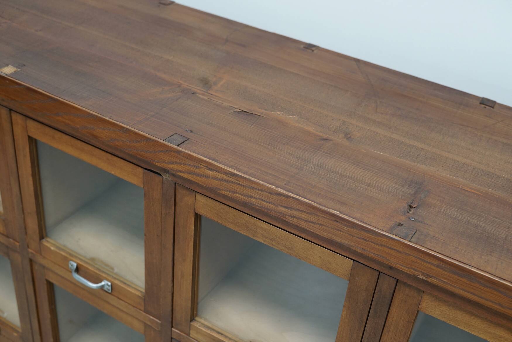 Vintage Large German Beech Haberdashery Shop Cabinet / Vitrine, 1950s