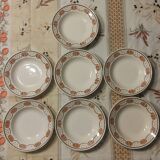 Lot - 7 soup plates - BADONVILLER earthenware - BAYARD model Numbered