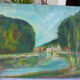 Table the mill by the vintage river 1950, unsigned