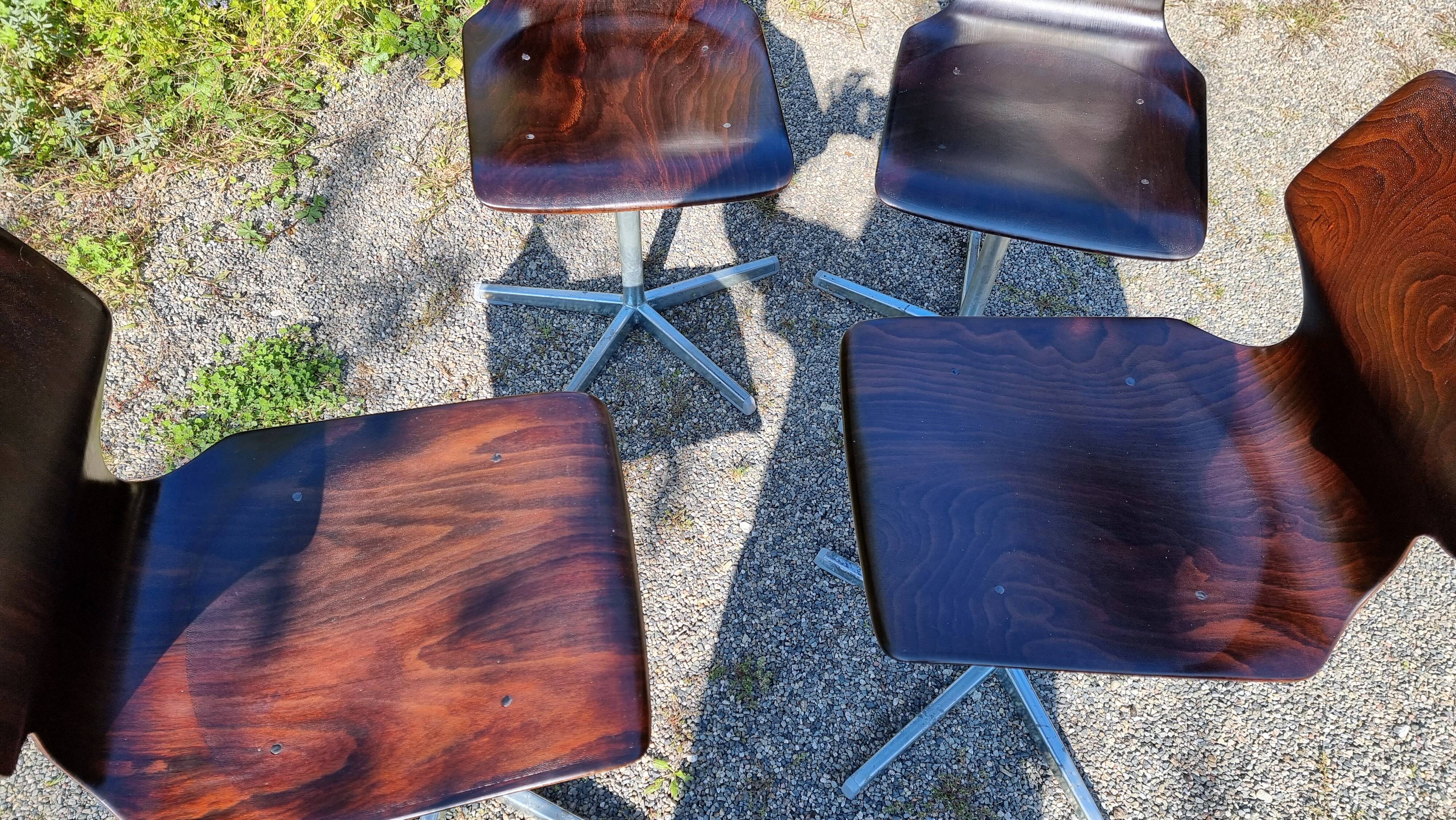 4 Pagwood Pagholz Flototo chairs from the 70s