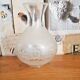 Vintage french glass replacement shade floral decoration frilled top edge 3650