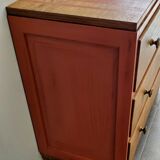Terracotta patina oak chest of drawers
