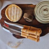 Set of 6 bamboo handled cheese knives