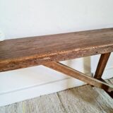 Old wooden country farmhouse bench