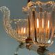 Venetian chandelier in clear Murano glass and brass circa 1950