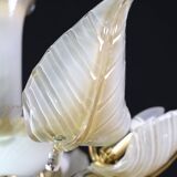 Exceptional Vintage 6-Light Gold Murano Glass Chandelier