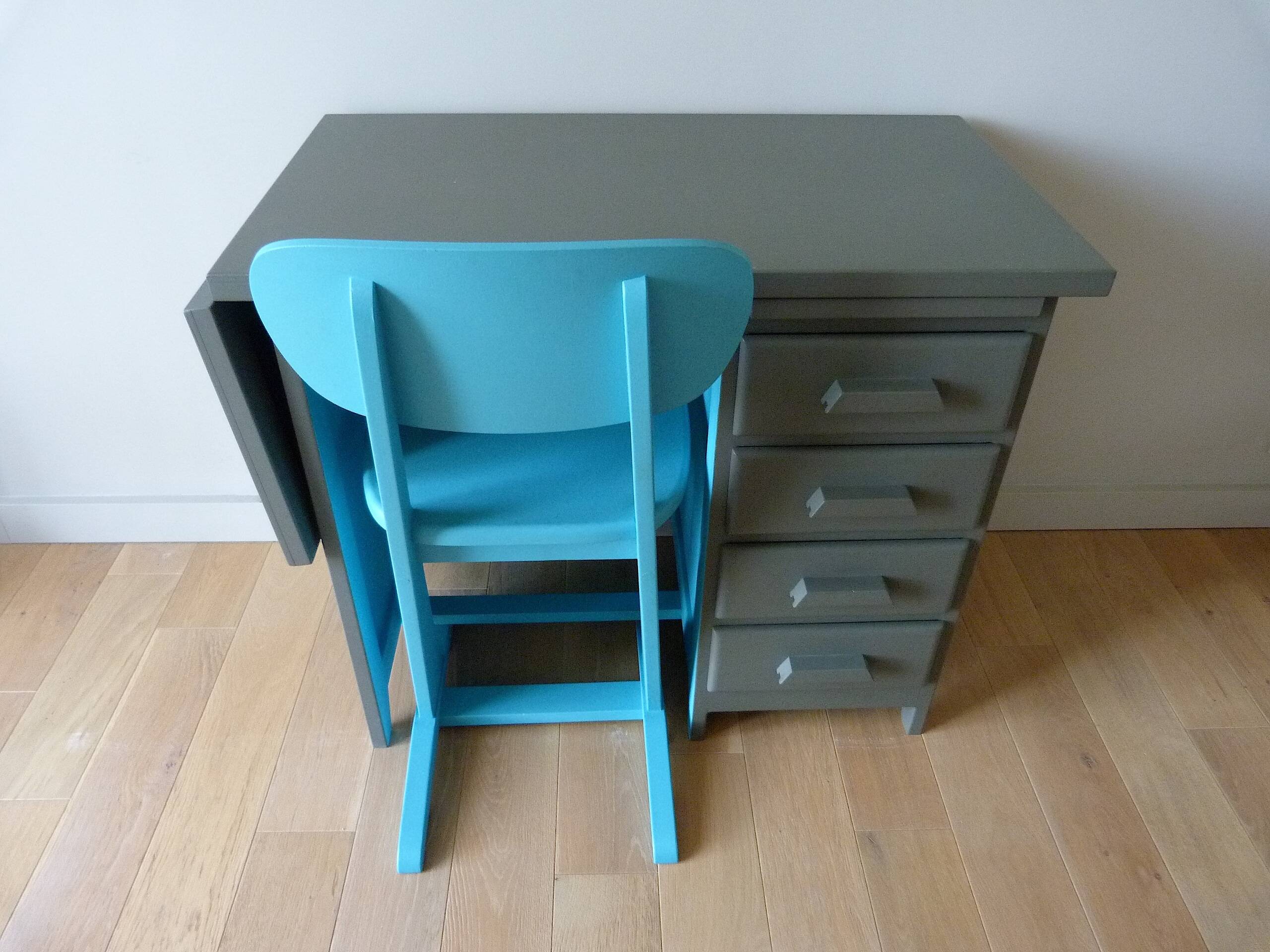 Laurette's accounting office and her chair.