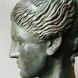 "Aphrodite" patinated stucco bust original sculpture signed LE CANN, French listed