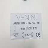 Anni Trenta Luce Large Wall Applique by Venini in Milk White Murano Glass