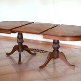 Empire style extendable dining table in solid exotic wood and mahogany veneer