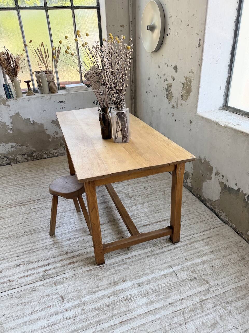 Table de ferme chêne doré 160cm